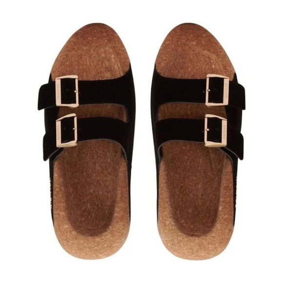 Balmain B It Suede Dual-Buckle Slide Sandals.  Size 9 - Picture 1 of 7
